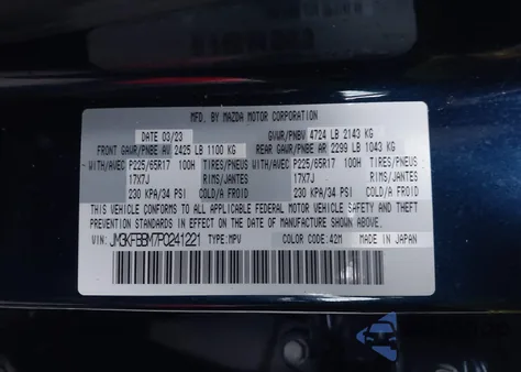 2023 Mazda Cx-5 2.5 S Select z USA, uszkodzony, nr VIN JM3KFBBM7P0241221